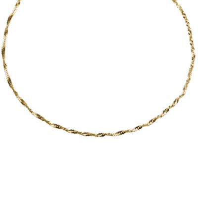 9ct Yellow Gold Twist Curb Chain Necklace 18`