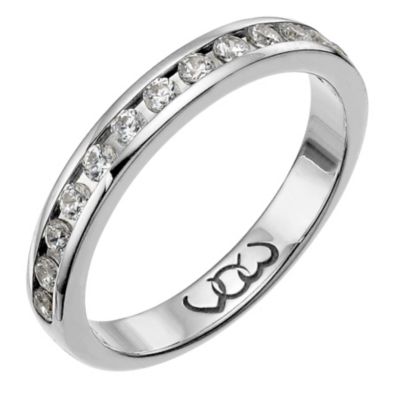 Palladium third carat diamond channel set eternity ring - Product number 9711074