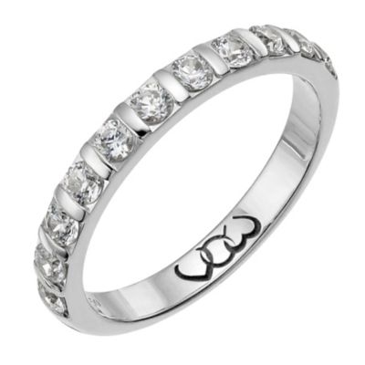 Platinum half carat diamond bar eternity ring - Product number 9713972