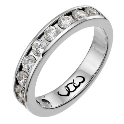 18ct white gold one carat diamond channel set eternity ring - Product number 9714235