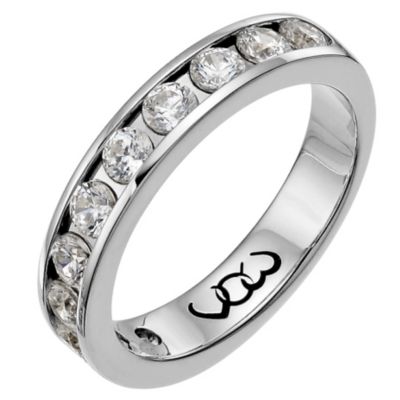 9ct white gold one carat diamond channel set eternity ring - Product number 9715053