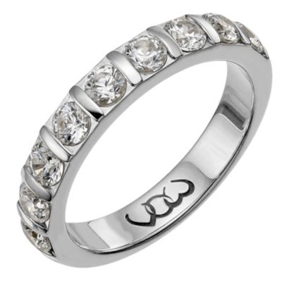 9ct white gold one carat diamond bar eternity ring - Product number 9715193