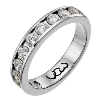 Palladium one carat diamond channel set eternity ring - Product number 9715851