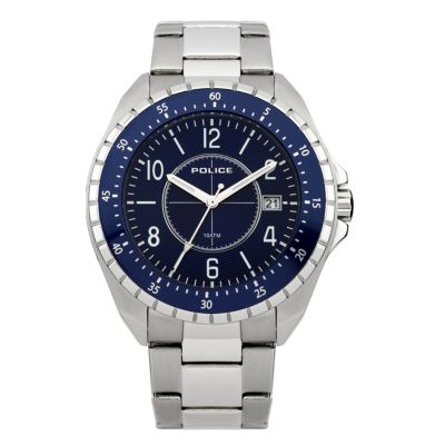 Police Men's Stainless Steel Blue Dial Bracelet Watch - Product number 9716688