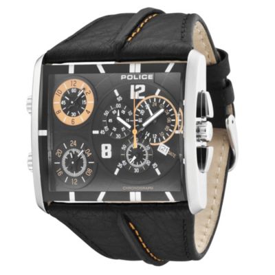Police Men's Square Black Strap Watch - Product number 9716777