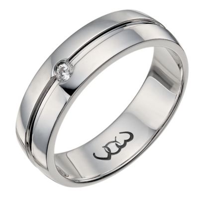 9ct white gold diamond set 6mm ring - Product number 9718273