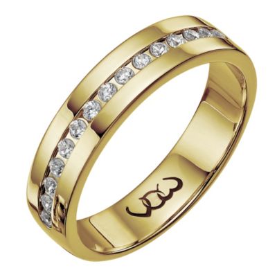 18ct gold quarter carat diamond set 5mm ring - Product number 9719466