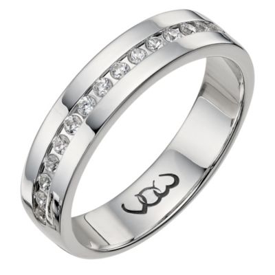 Platinum quarter carat diamond set 5mm ring - Product number 9719725