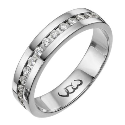 9ct white gold third carat diamond set 5mm ring - Product number 9719857