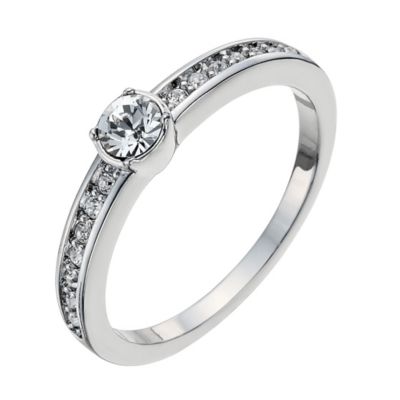 Radiance With Swarovski Crystal Solitaire Ring Size L