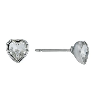 Radiance With Swarovski Crystal Elements Heart Stud Earrings