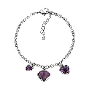 Radiance With Purple Swarovski Crystal Heart Charm BraceletRadiance With Purple Swarovski Crystal He
