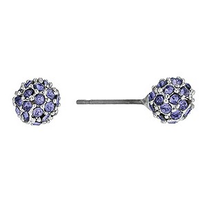 Radiance With Purple Swarovski Crystal Ball Stud Earrings