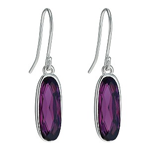 Radiance With Purple Swarovski Crystal Long Earrings