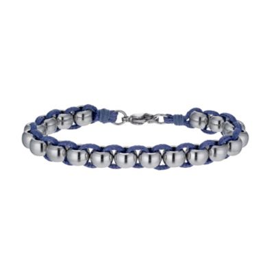 Stainless Steel & Blue Cord Bracelet - Product number 9726330
