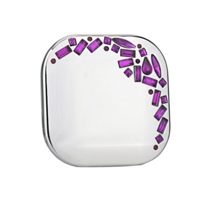 H Samuel Square Purple Crystal Compact Mirror