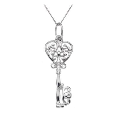 Hot Diamonds silver diamond filigree heart key pendant - Product number 9728066