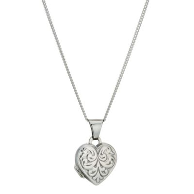 H Samuel Sterling Silver 10mm Heart Locket