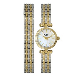 Rotary Ladies' Mother Of Pearl Two Colour Bracelet Watch