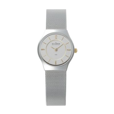Skagen Ladies' White Dial Stainless Steel Mesh Strap Watch - Product number 9737537