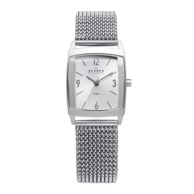 Skagen Ladies' Square Dial Silver Stretch Bracelet Watch - Product number 9737626
