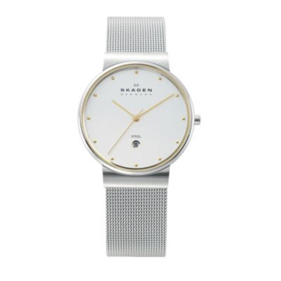Skagen Men's White Dial Two Colour Steel Bracelet Watch - Product number 9737812