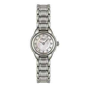 Rotary Ladies' Pink Mother of Pearl Stone Set Bracelet Watch