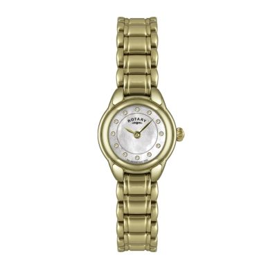 Rotary Ladies' Mother of Pearl Gold Plated Bracelet Watch