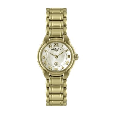 Rotary Ladies' Mother of Pearl Gold Plated Bracelet Watch