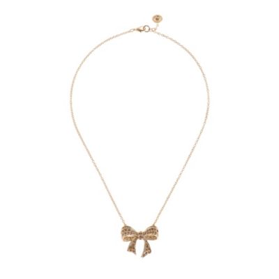 Ted Baker crystal pave gold plated bow necklace - Product number 9738185