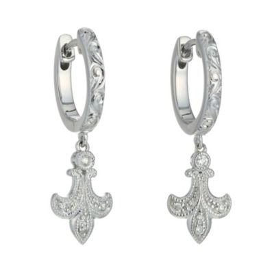 Neil Lane Fleur De Lys silver diamond earrings - Product number 9738282