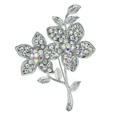 Crystal Double Flower Brooch - Product number 9741232