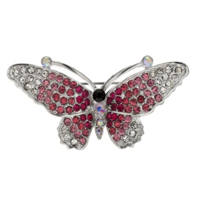 Pink Crystal Butterfly Brooch - Product number 9741267