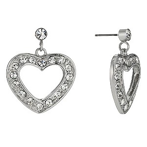 Crystal Heart Drop Earrings