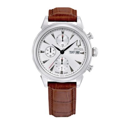 Bulova Accutron Gemini men's brown leather strap watch - Product number 9742441