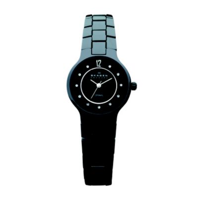 Skagen Ceramic Ladies' Black Dial Stone Set Bracelet Watch - Product number 9744266