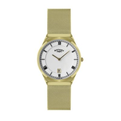 Rotary men's gold plated mesh bracelet watch - Product number 9744673