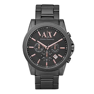 Armani Exchange Men's Grey Ion Plated Bracelet Watch