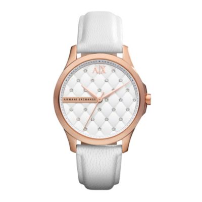 Armani Exchange Ladies' White Watch With Swarovski CrystalsArmani Exchange Ladies' White Watch With 