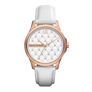 Armani Exchange Ladies' White Watch With Swarovski CrystalsArmani Exchange Ladies' White Watch With 