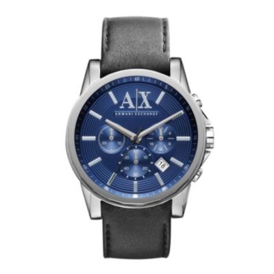 Armani Exchange Men's Blue Dial Black Strap Watch - Product number 9749225