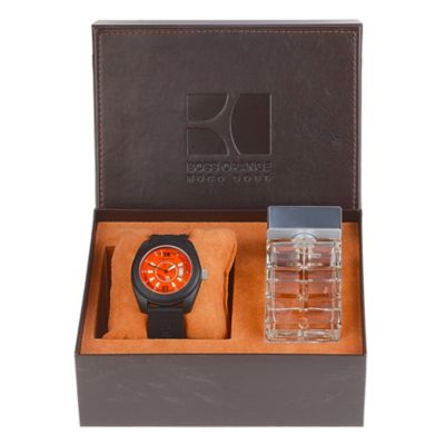 Boss Orange Men's Black Strap Watch and Fragrance Set - Product number 9754636