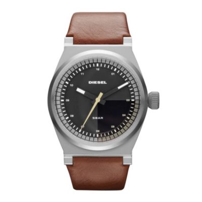 Diesel Men's Black Dial Brown Leather Strap Watch - Product number 9755853