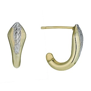Together Bonded Silver & 9ct Gold Diamond Cut Earrings