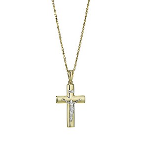 Bonded Silver and 9ct Gold Crucifix