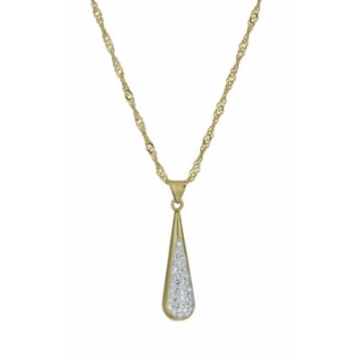 Together Bonded Silver & 9ct Gold 18" Crystal Drop Pendant - Product number 9757449