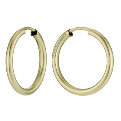 Together Bonded Silver & 9ct Gold Hoop Earrings 15mm