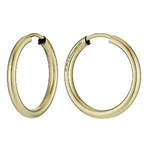 Together Bonded Silver & 9ct Gold Hoop Earrings 15mm