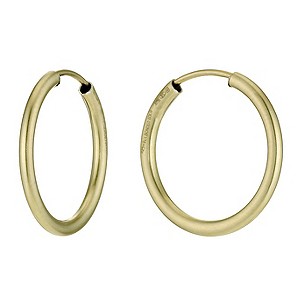 Together Bonded Silver & 9ct Gold Hoop Earrings 20mm
