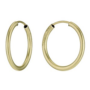 Together Bonded Silver & 9ct Gold Hoop Earrings 20mm
